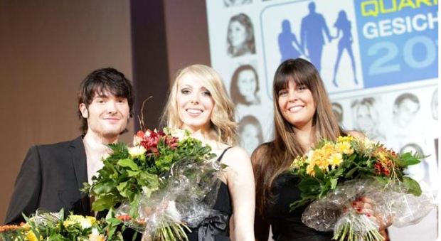 Die Sieger der ersten Staffe des Model Contest im Jahre 2011: QUARREE GESICHTER 2012 - Kevin, Anna-Marie und Kiml 